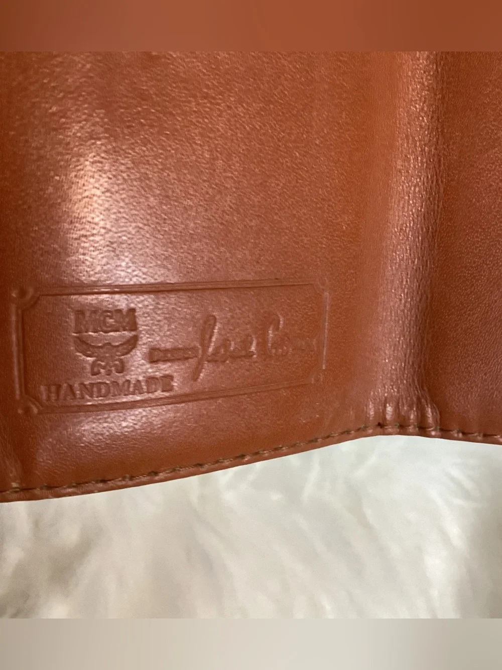 MCM Cognac Visetos Logo 4 keyholder